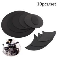 10pcsset rubber foam jazz drum mute 5 drum 3 cymbal sound off practice pad kits