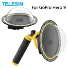TELESIN для GoPro Hero 10 Hero 9 Аксессуары 6 ''купольный порт 30 м водонепроницаемый чехол с плавающей ручкой триггер чехол для дайвинга