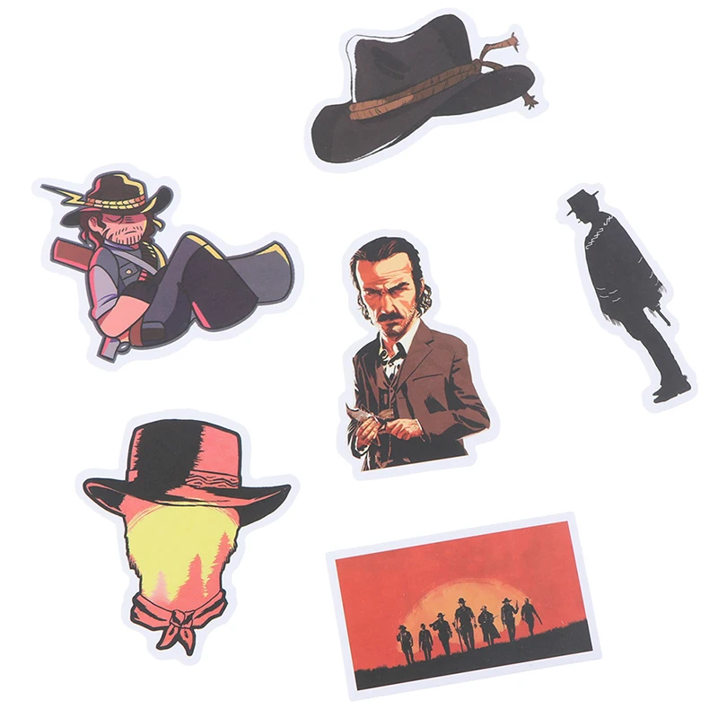 

50pcs Game Stickers Red Dead Western Cowboy Laptop Luggage Case Skateboard Stickers