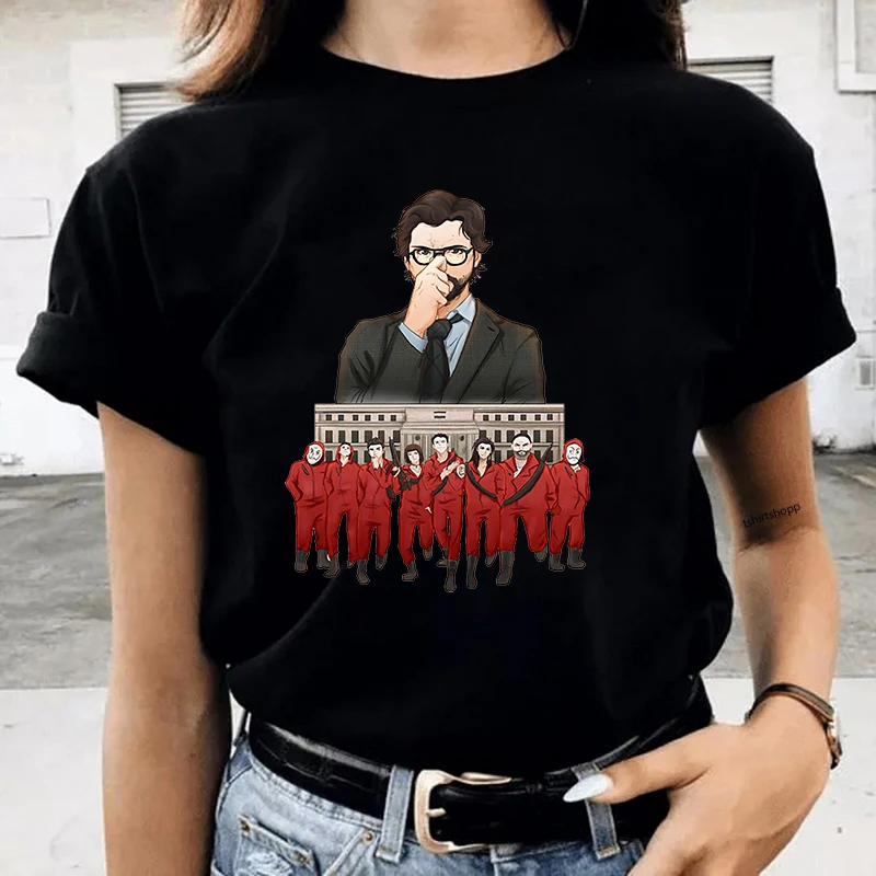 2021 new la casa de papel t shirt money heist t shirts the house of paper t shirt japanese anime manga clothes harajuku t shirt free global shipping