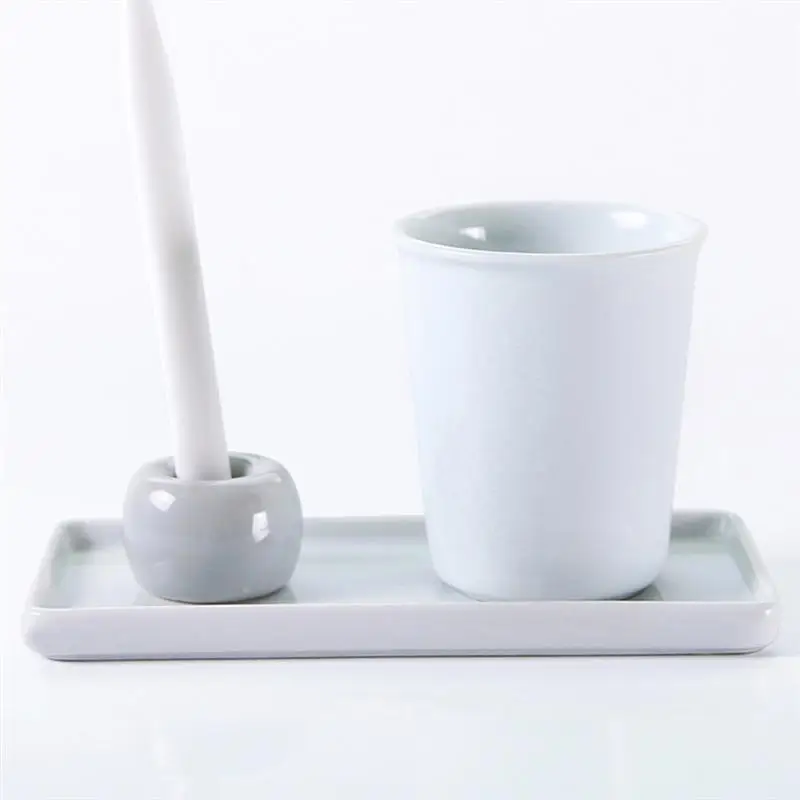 Прямоугольные фарфоровые подносы для ванной комнаты керамические опорные