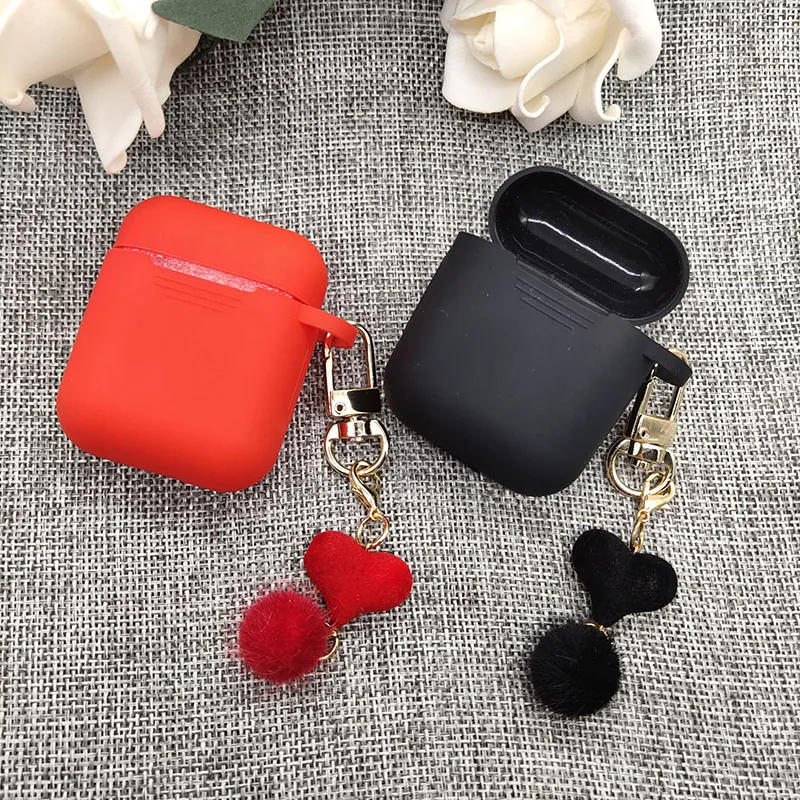 Чехол для AirPods силиконовый чехол наушников s защитный Airpods 2/1 аксессуары с простым