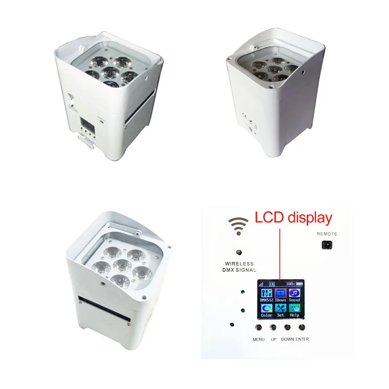 Беспроводной DMX DJ Uplights RGBWA Ультрафиолетовый аккумулятор работает 6*18 Вт Par огни Свадебная подсветка Freedom DJ подсветка