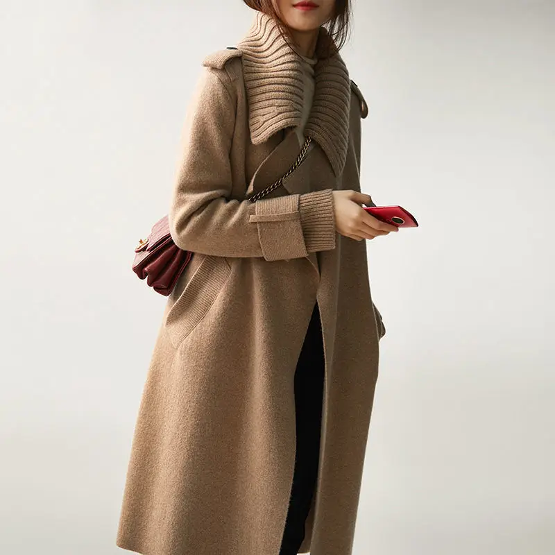 

Женский вязаный кардиган средней длины с длинными рукавами, Осень-зима 2021, новое Высококачественное универсальное пальто