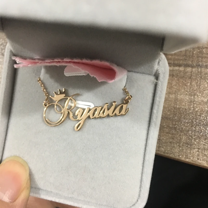 Ожерелье чокер из нержавеющей стали под заказ с именем короны|choker necklace|name