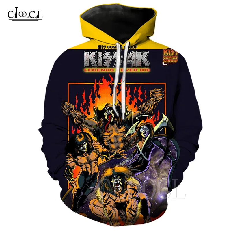 Толстовка с капюшоном KISS Band сезона весна осень 2021 толстовка 3D принтом аниме для