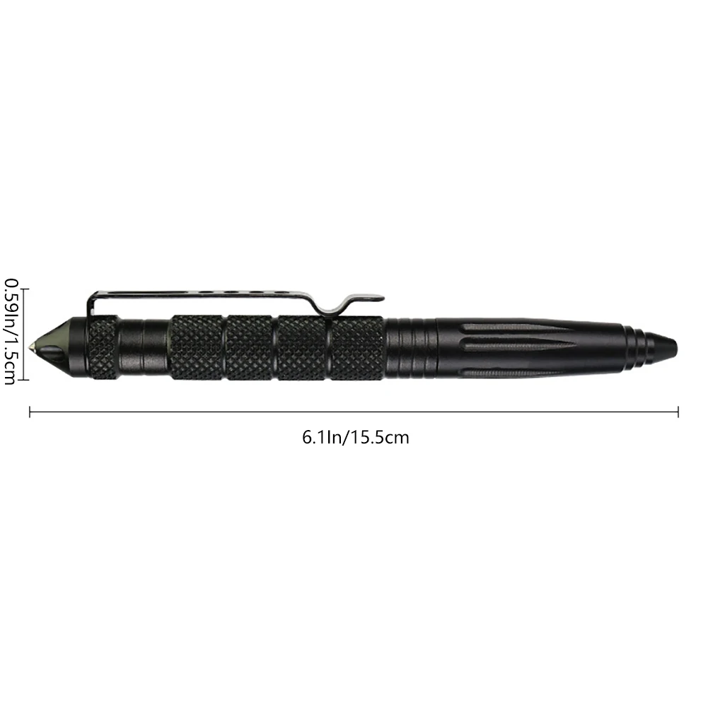 

New Cool Black Ink Metal Ballpoint Pen Aviation Aluminum Alloy Anti-slip Self Defense Tactical Pen Multi-functional Tools Pen