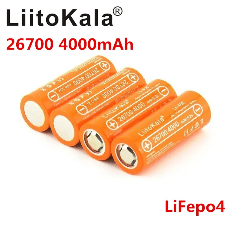 2020LiitoKalaLii-40E Lifepo4 26700 3.2v 4000mah rechargeable battery accu lithium cell high capacity 10A pilas diy pack mod toys |