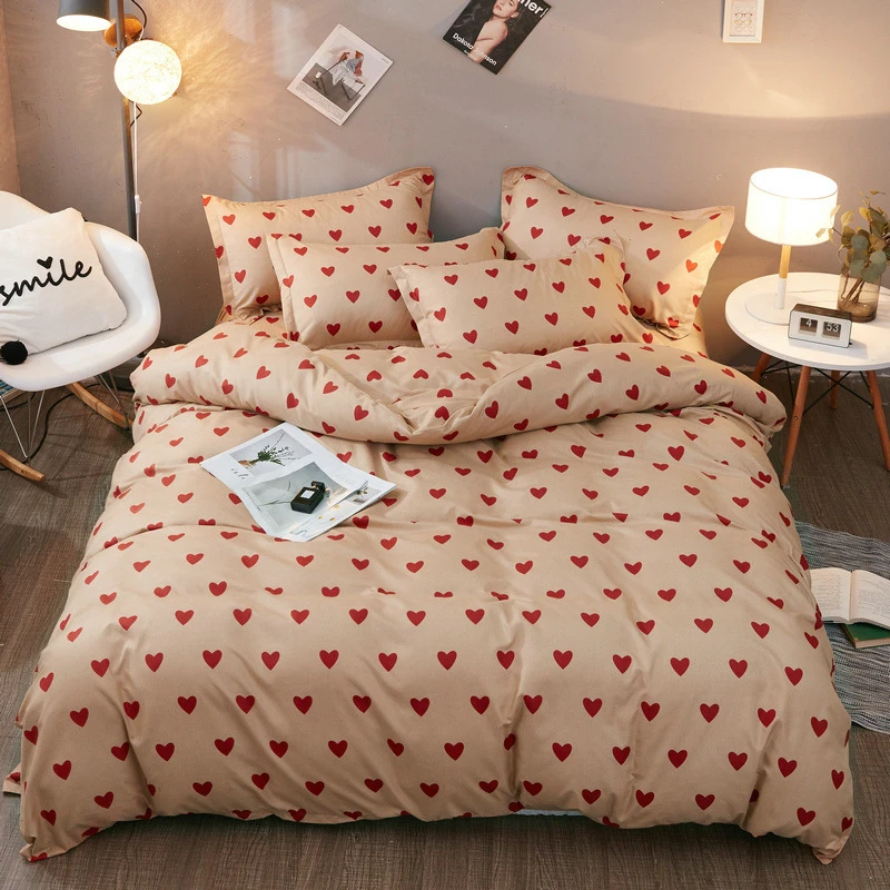 Комплект постельного белья с мультяшным принтом 4 шт. пододеяльник чехол для