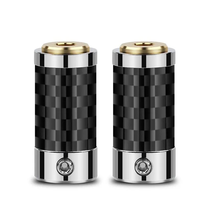 

2.5 3.5 Jack Female 4 Poles Earphone Metal Audio Adapter Bright Carbon Fiber Shell Wire Connector 6.0mm Hole Headphone Plug