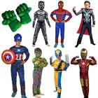 Детский костюм супергероя Халка, детские перчатки Халка, перчатки Человека-паука, карнавал, Мстители, праздничная маска, кулак, комплект, подарок
