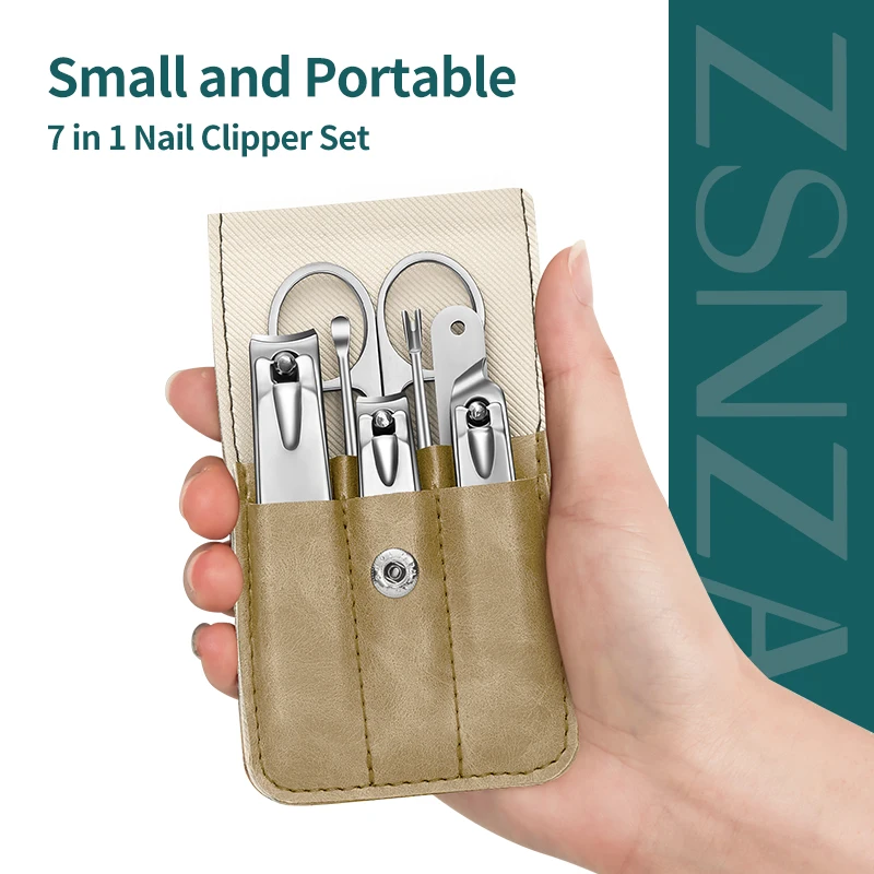 

Набор кусачек для ногтей 7 в 1, инструменты для красоты и здоровья, ножницы для кутикулы из нержавеющей стали, набор для ухода за маникюром, мо...