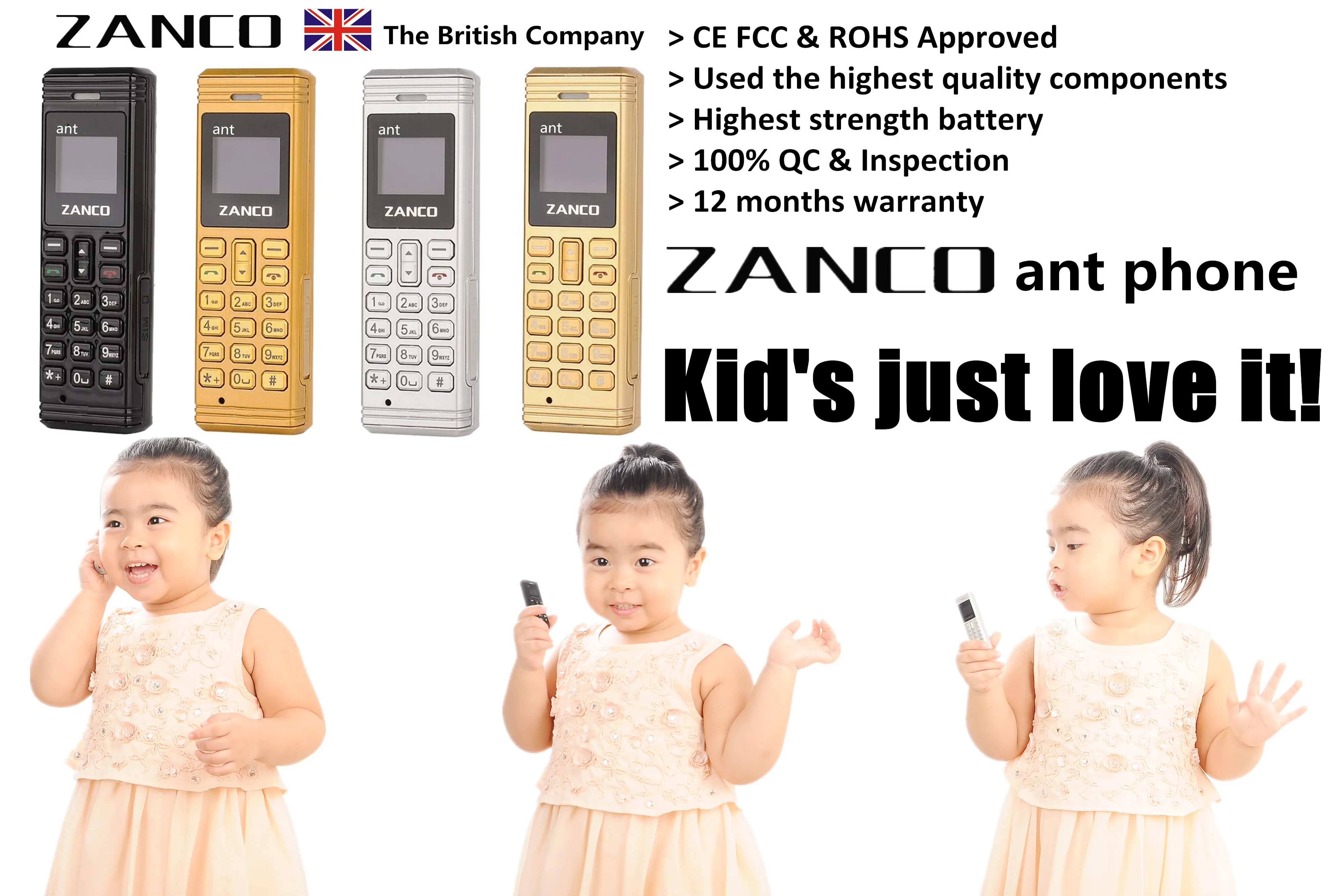 2G ZANCO Ant самая маленькая в мире камера fone мелкая клетка сотовый телефон мобильный