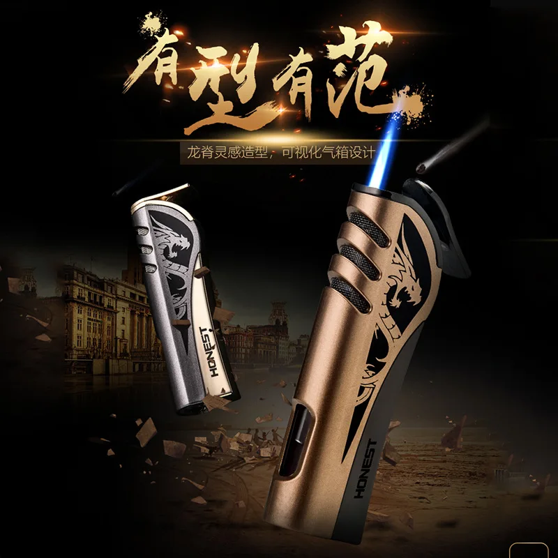 

Ветрозащитная прямая в зажигалку Мужская индивидуальная креативная уличная портативная надувная металлическая мини-зажигалка