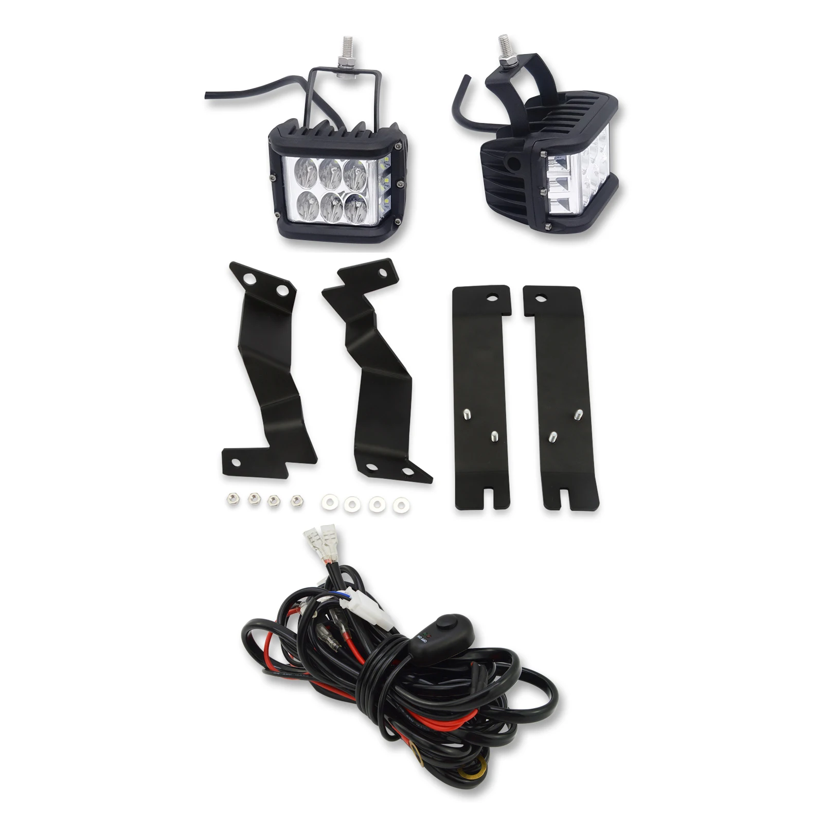 

For Ford F250 F350 Super Duty 2011-2016 60W LED Light Pod Side Pillar Hood Mount Kits