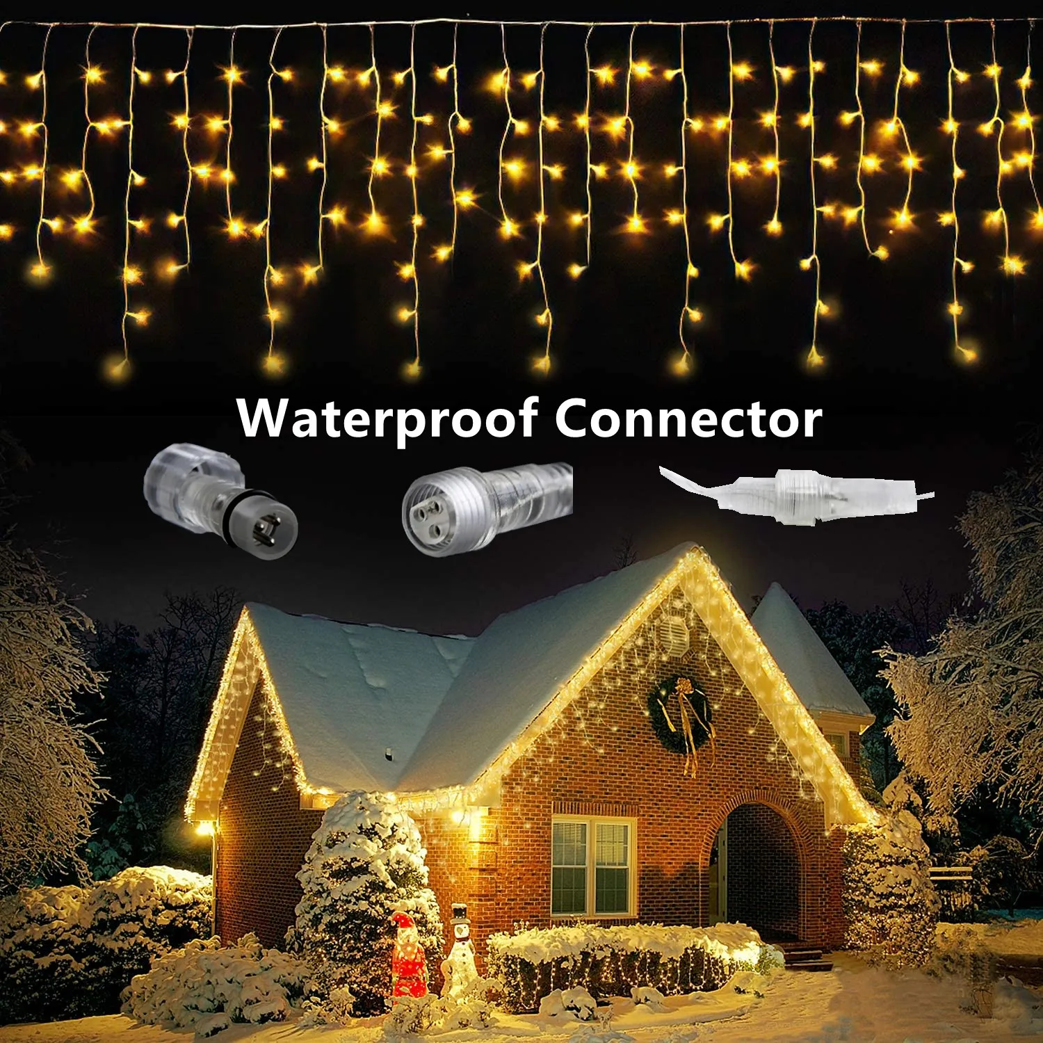 

Christmas Decorations Ornaments LED Festoon EU Plug Icicle Curtain Light Long 3.5-20M and Droop 0.3-0.8M Indoor Outdoor Decor