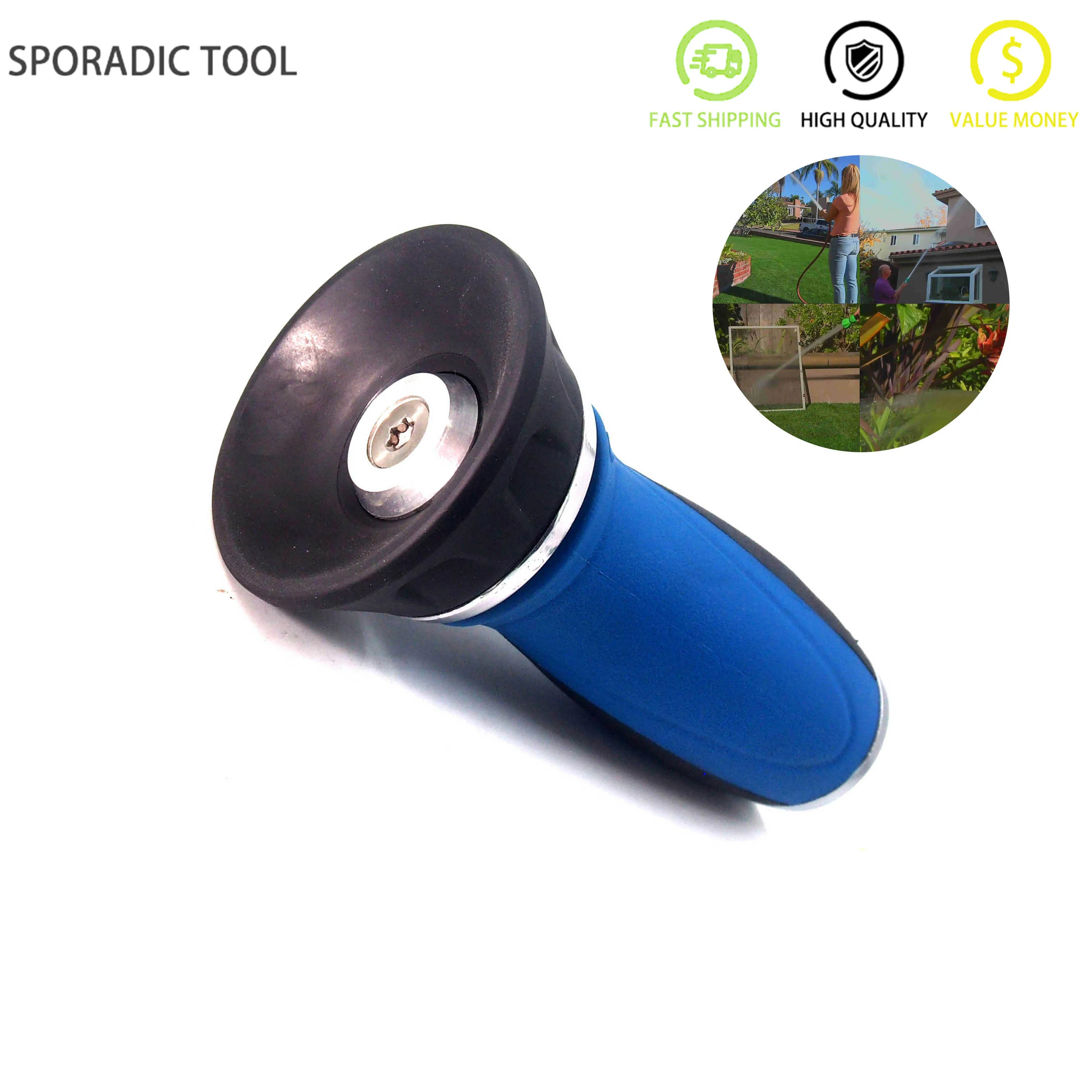 

High-Pressure Water Spray Gun Garden Hose Nozzle Fire Sprayer Large Flow Home Car Wash Water Gun Garden Watering Clean Tool
