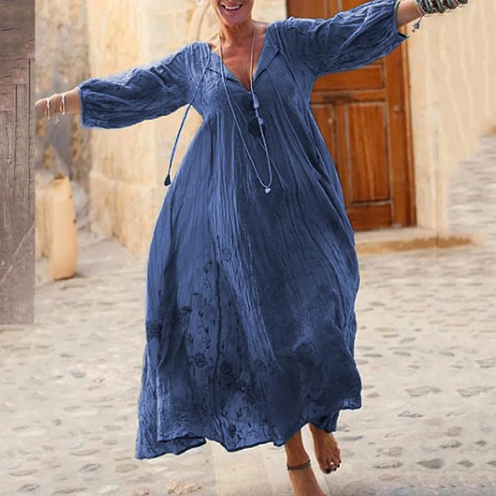 Повседневное женское платье для путешествий размера плюс 5xl свободные стильные