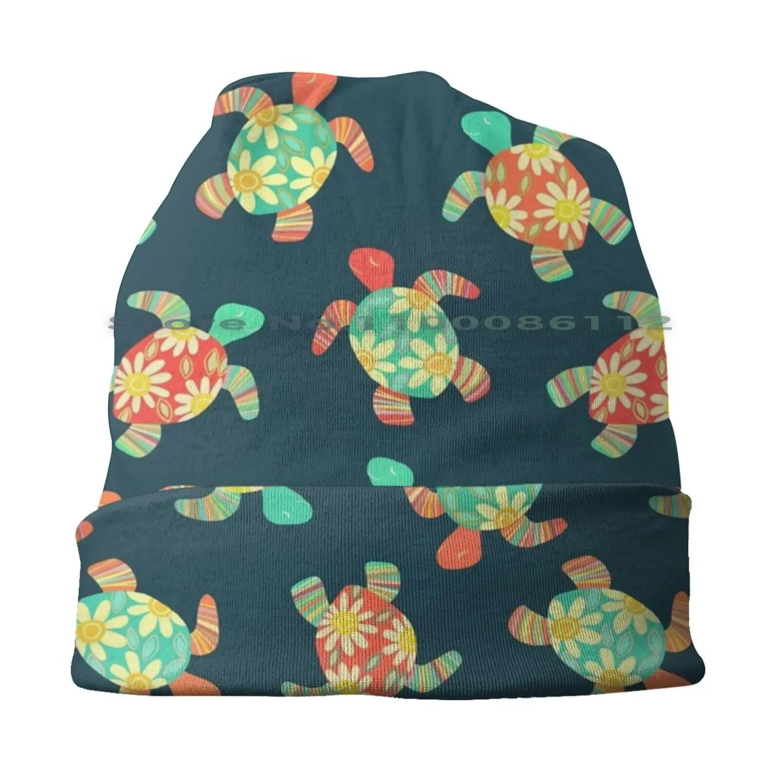 Милая Детская хиппи-шапка с цветами черепахи на темноте Солнцезащитная шапка