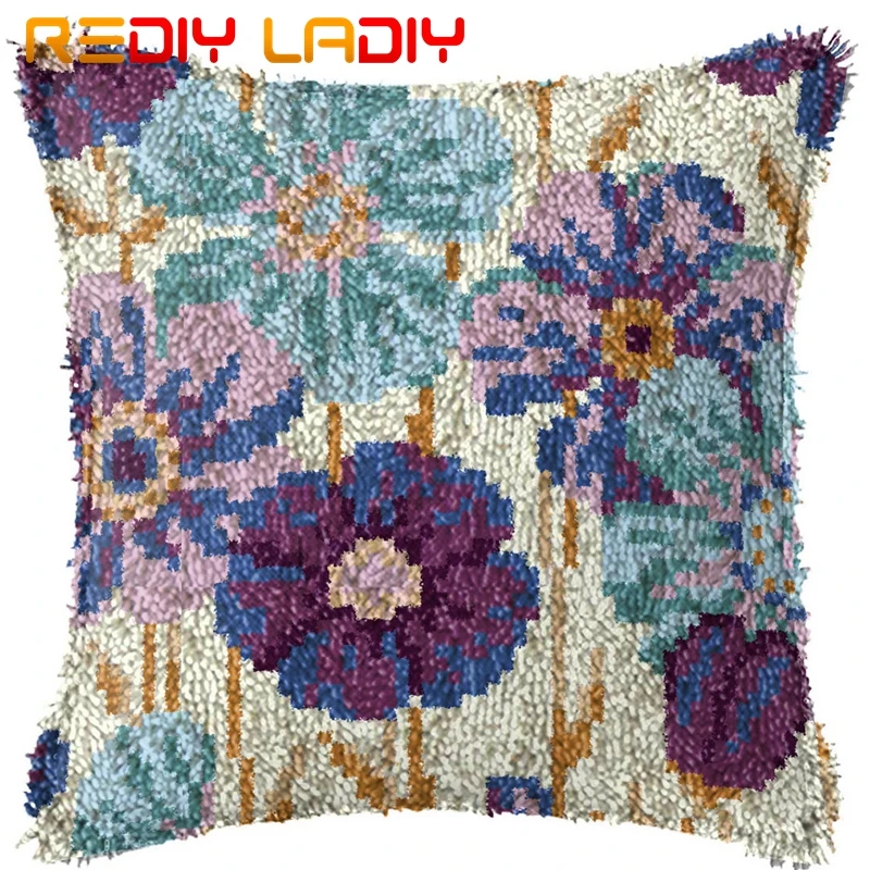 Крюк с защелкой подушки голубыми цветами предварительная печать подушка из