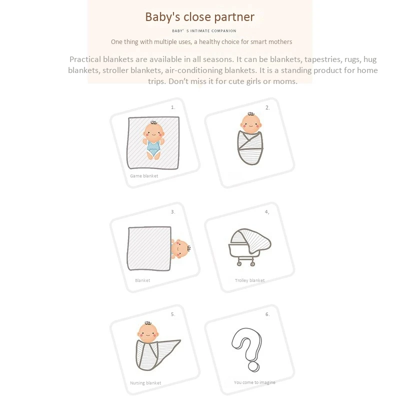 

Baby Blanket Knitted Cotton Stuff Swaddle Infantil Wrap for Toddlers