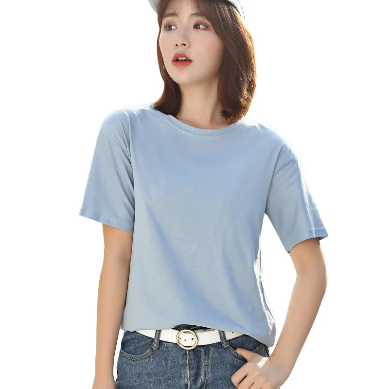 Новинка 2020 хлопковая женская футболка весна лето футболки с круглым вырезом