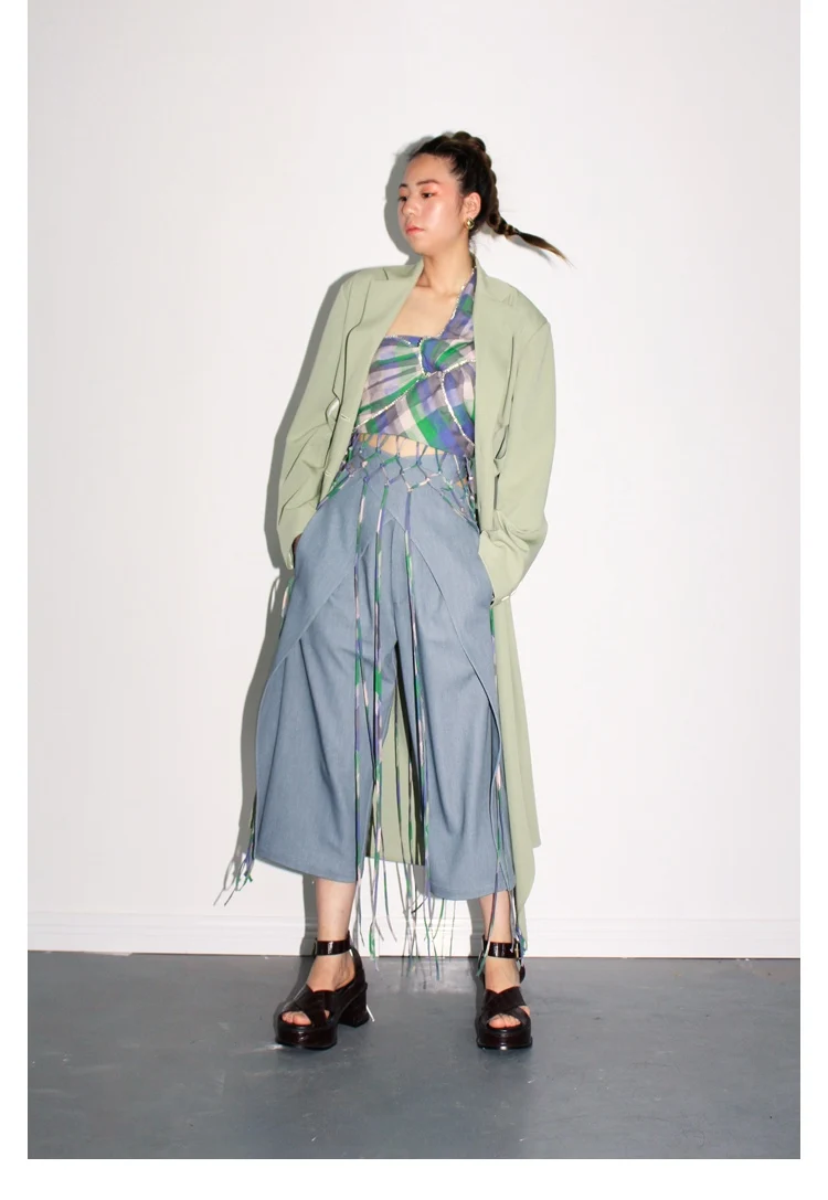 IRINAL02 FW коллекция выдалбливают Асимметричный длинный плащ для женщин