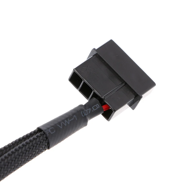 

H7JA 4-Pin Molex Male To 2x 3-Pin/4-Pin PWM Male Sleeved Fan Extension Adapter Cable