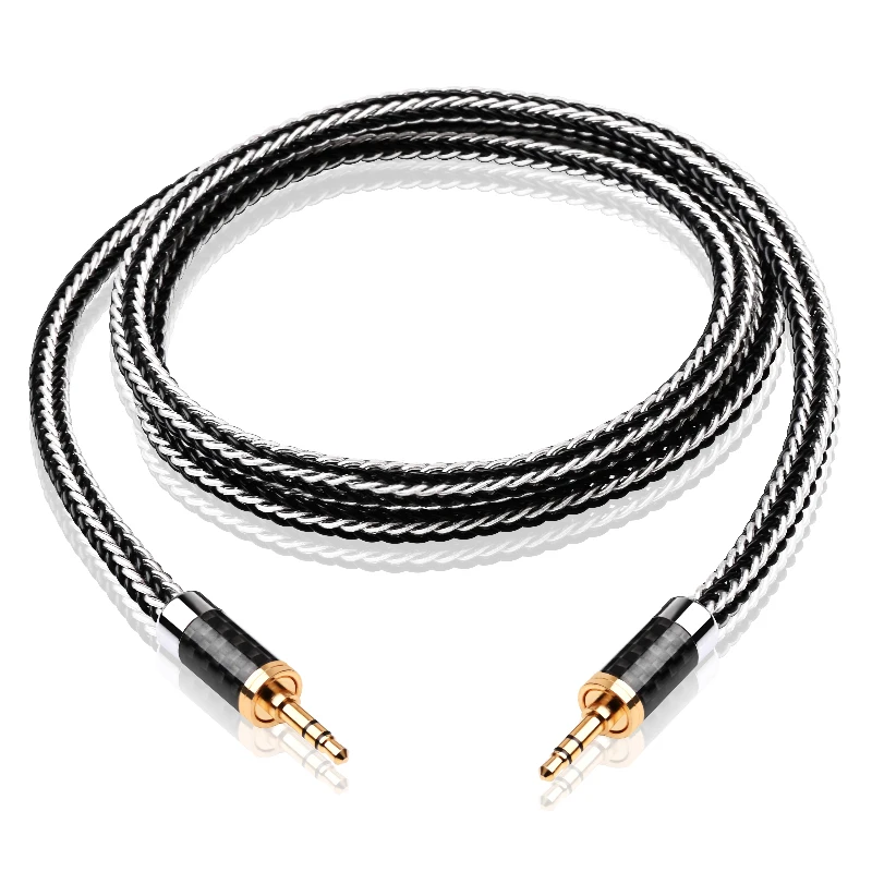 ATAUDIO Hi Fi aux кабель высокого качества Посеребренные OCC 3 5 мм на обоих концах для