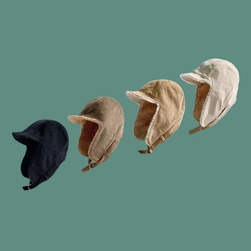 Зимняя Вельветовая бейсболка с ушками шапка-бомбер русские шапки женская