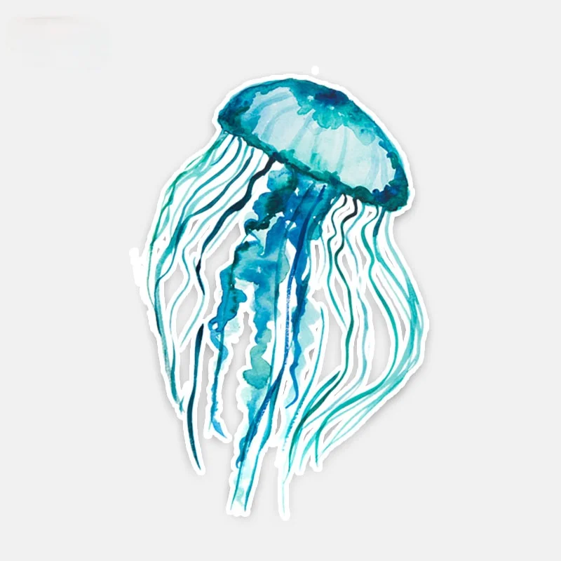 

Brilliant Blue Jellyfish Pattern PVC Decal PVC Car Sticker Car Styling 10.6CM*16.5CM