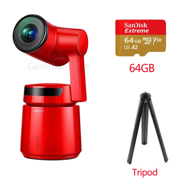 Серебристый / серый OBSBOT Tail Auto-Director AI camera Track auto zoom capture до 4 K/60fps vs insta360 one x evo 360 camera - Цветной: Серебристый / серый