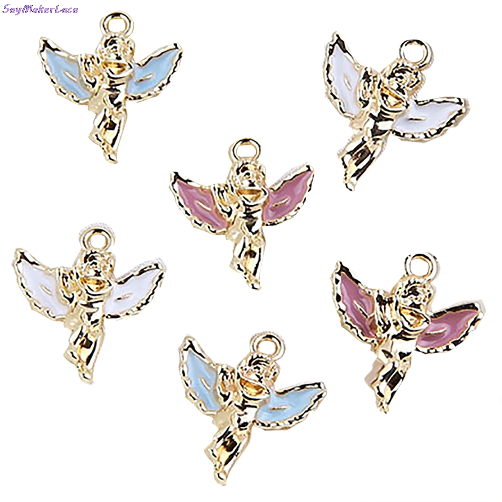 

Подвески в виде ангела, принадлежности для рукоделия, подвески с покрытием ангела, подвески «сделай сам», Винтажные Ювелирные Изделия