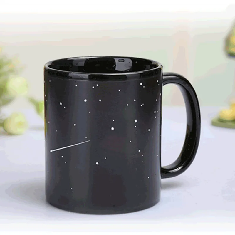 Новые стильные керамические чашки, меняющие цвет, кружка, молоко, кофе, кружки, подарки для друзей, Студенческая чашка для завтрака, Звездные солнечные системные кружки - Цвет: picture