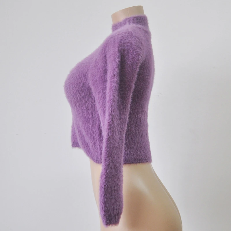 Пушистый свитер пушистый меховой корейский кашемировый женский зимний теплый