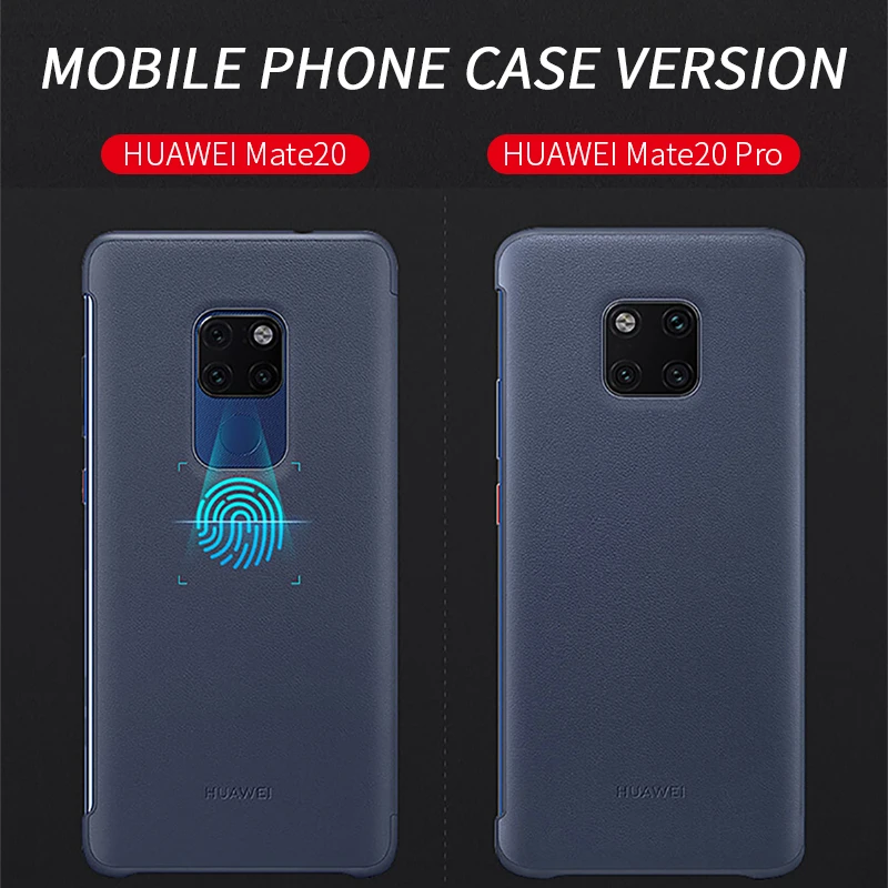 Защитный кожаный флип чехол для Huawei Mate 20 20X Pro оригинал черный/синий|Бамперы| |