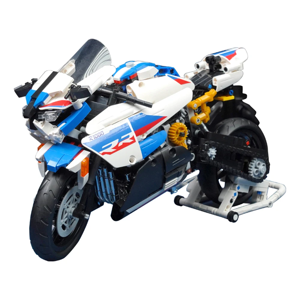 

High-Tech Cruiser Motorcycle Building Blocks Model Kits Diy Moto Racing Motorbike Vehicles Bricks Boys Toys Gifts For Children