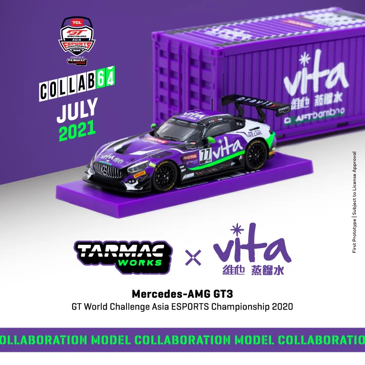 Модель легкового автомобиля TW 1:64 AMG GT3 GT Vita гоночный мир Чемпионат Азии по
