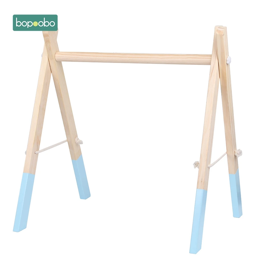 Blue Play Gym Bopoobo детская деревянная цепочка жевательный браслет детский мобильный деревянный прорезыватель погремушка для листьев игрушка может жевать BPA Бесплатно Детские Прорезыватели подарки - Цвет: Blue Play Gym