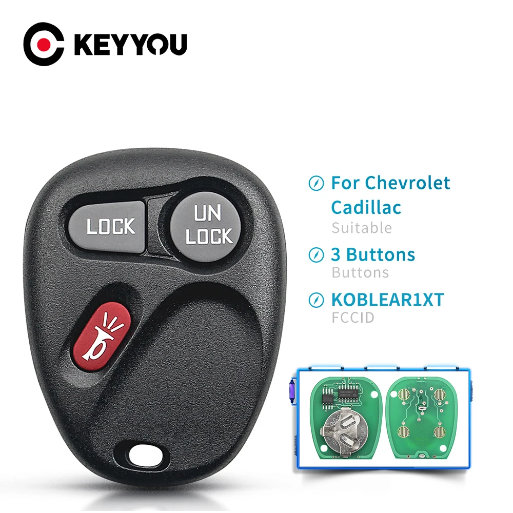 

KEYYOU 10X KOBLEAR1XT Remote Car Key For Chevrolet Silverado Suburban S10 Tahoe Fit GMC Yukon Sierra 315Mhz 3 Buttons Car Key