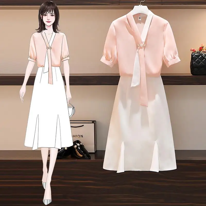 

Half length fishtail skirt suit 2021 new women's summer 2021 professional dress two piece suit