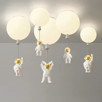 modern childrens bedroom decoration acrylic balloon ceiling lamp simple resin astronaut led e27 light color kids boy fixture