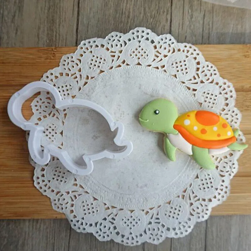 

8pcs/set Whale Dolphin Octopus Crab Turtle Fondant Tools Biscuit Moulds Sea Cookie Cutter Sugar Craft Baking Pastry Stamp Mold