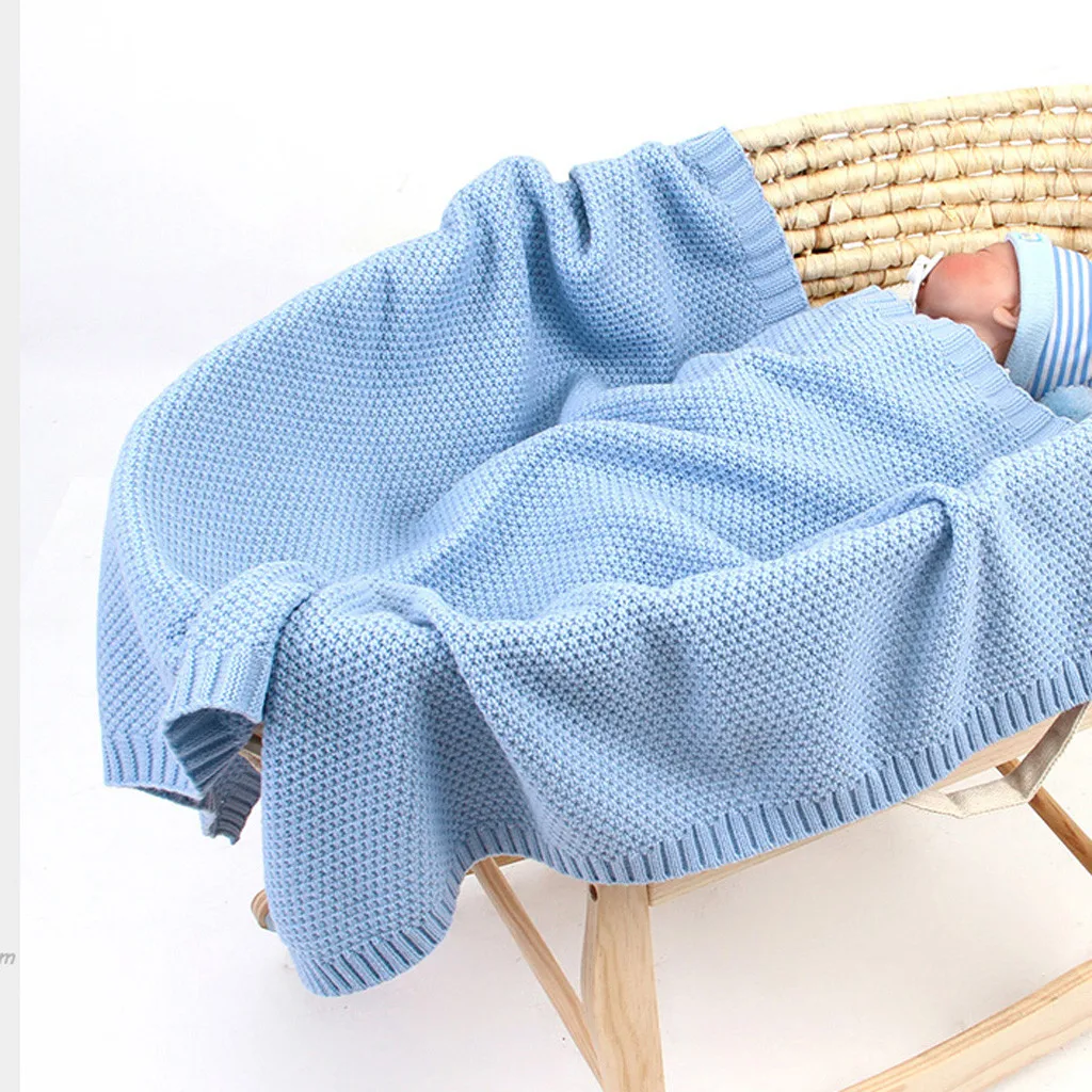1Pc Muslin Baby Knitted Soft Newborn Blankets Swaddle Wrap Stroller Infant sleepsack Bedding Quilt Play Mat#g4 | Мать и ребенок