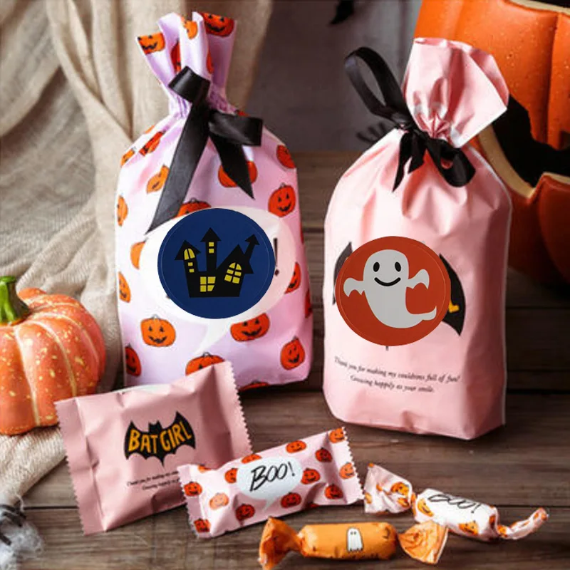 120 шт самоклеящаяся конфетная наклейка для сумок наклейки на Хэллоуин Тыква