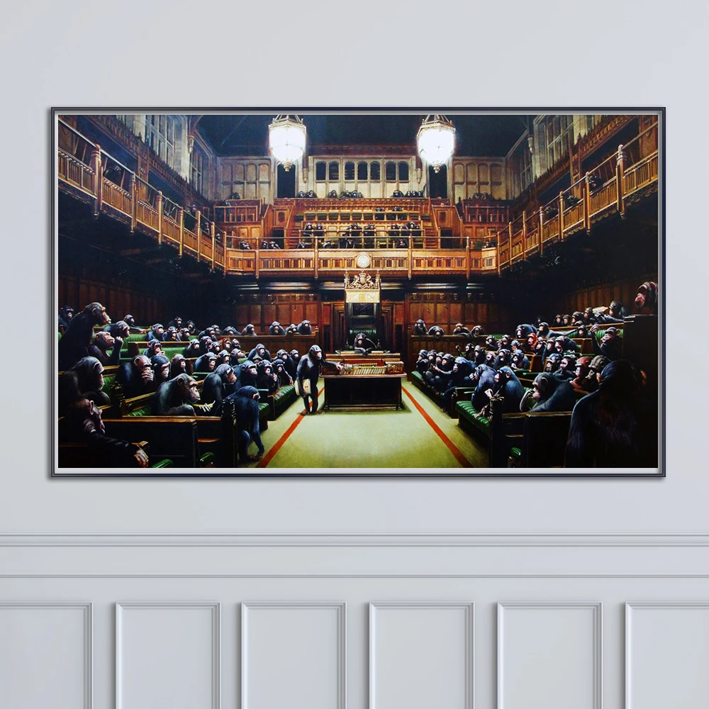 Banksy Monkey Parliament холст картины Современные Абстрактные плакаты и принты настенные