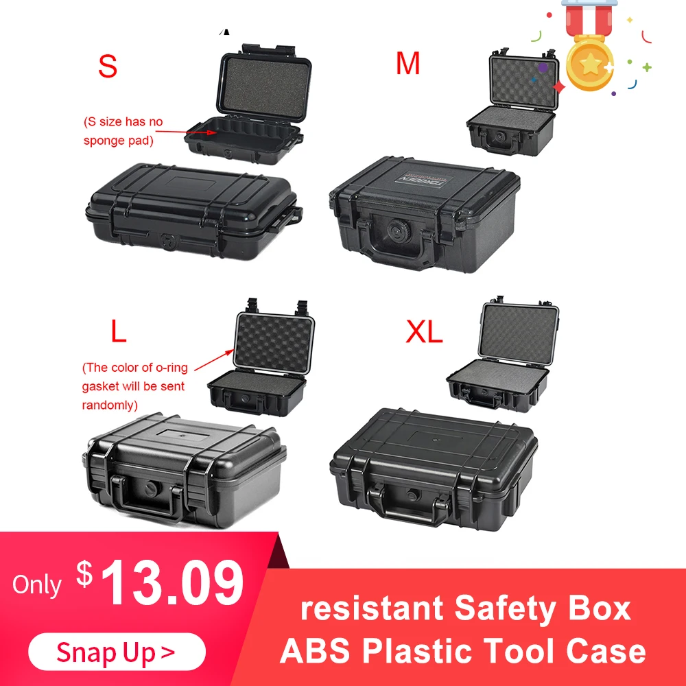 ABS Plastic Sealed Tool Box Safety Case Equipment Toolbox Suitcase Impact Resistant Shockproof Outdoor box | Спорт и развлечения