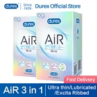 Презервативы Durex AiR 3 в 1, невидимые, ультратонкие, со смазкой, из натурального латекса, рукав для пениса для взрослых, товары для мужчин