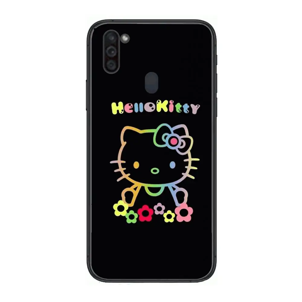 

Cute cartoon cat hello ketty Pet cat Mobile Phone Case Hull For Samsung Galaxy M 10 20 21 31 30 60S 31S Black Shell Art Cell C