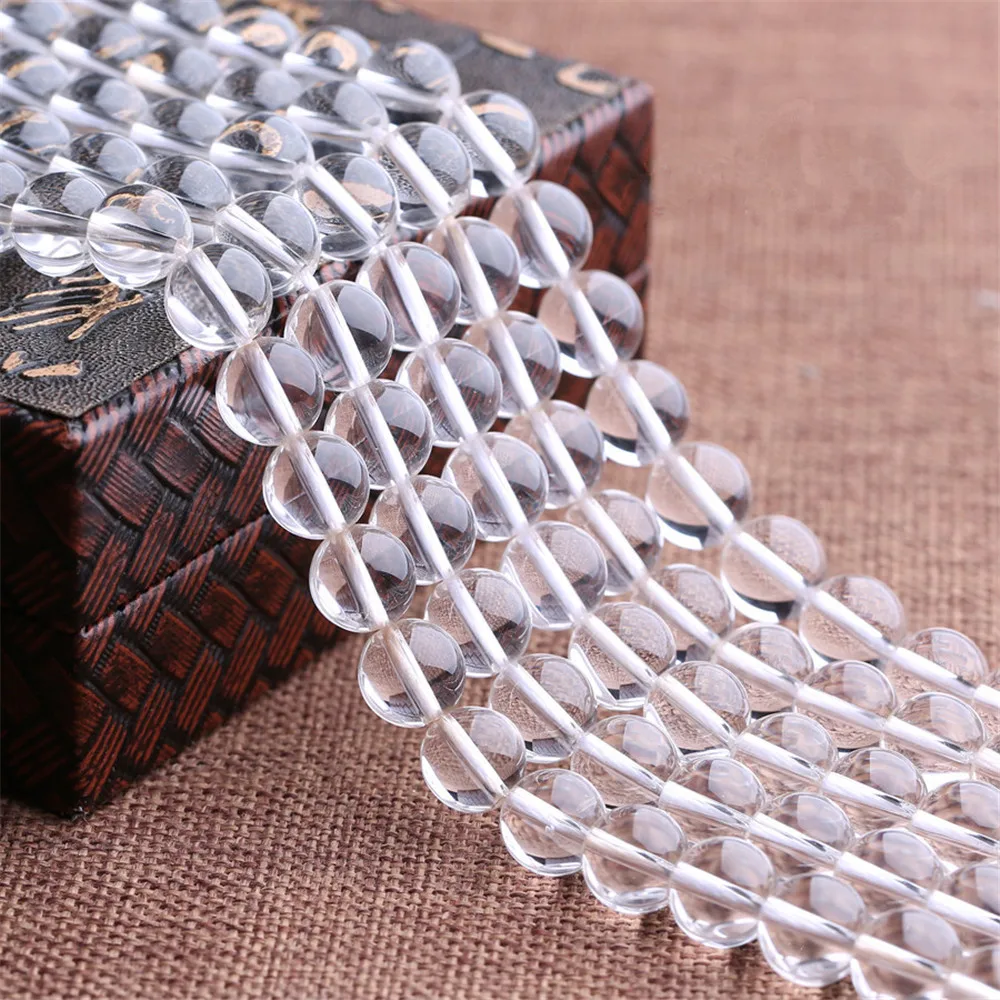 

Grade AAA Natural Clear Quartz Beads 4mm-20mm Smooth Polished Round 15 Inch Strand BJ02